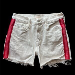 MOTHER White Jean Shorts: The Sinner Short | Pink Racer Size 27 | Made in USA